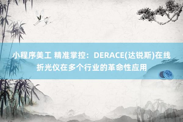 小程序美工 精准掌控：DERACE(达锐斯)在线折光仪在多个行业的革命性应用